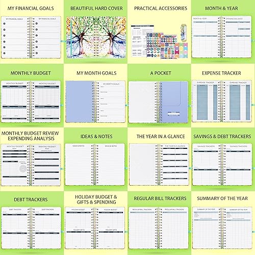 Miniatura 6 de Ospelelf Planificador de presupuesto - Libro de presupuesto con organizador de facturas y rastreador de gastos, planificador de presupuestolibro de