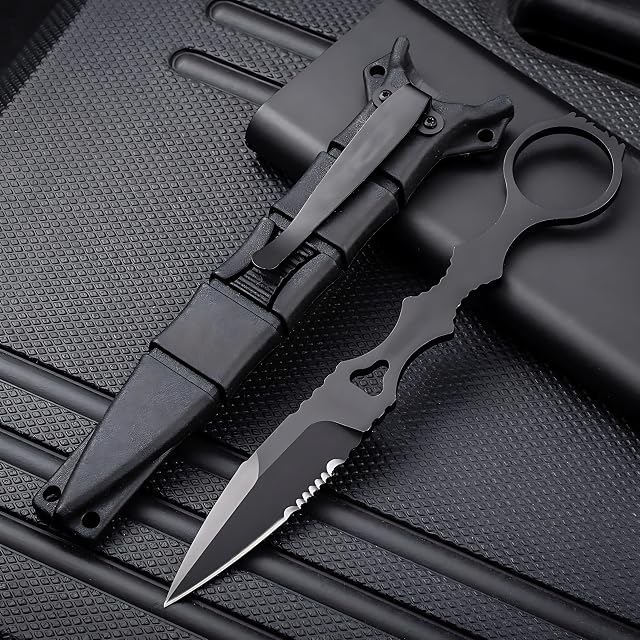PAVCEING Portable Knife 6 7 Inch 440C Fixed Blade Outdoor Camping Tactics Straight Knife With Kydex Sheath The