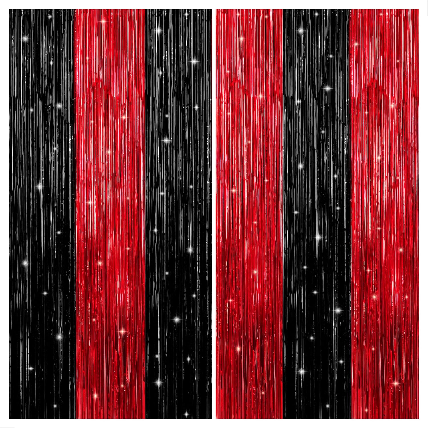 KatchOn, Red and Black Graduation Confetti 2026 - Pack of 1300 |Red and Black Fringe Curtain - Pack of 2 | Graduation Confetti Class of 2026, Graduation Decorations Class of 2026 | Graduation Backdro