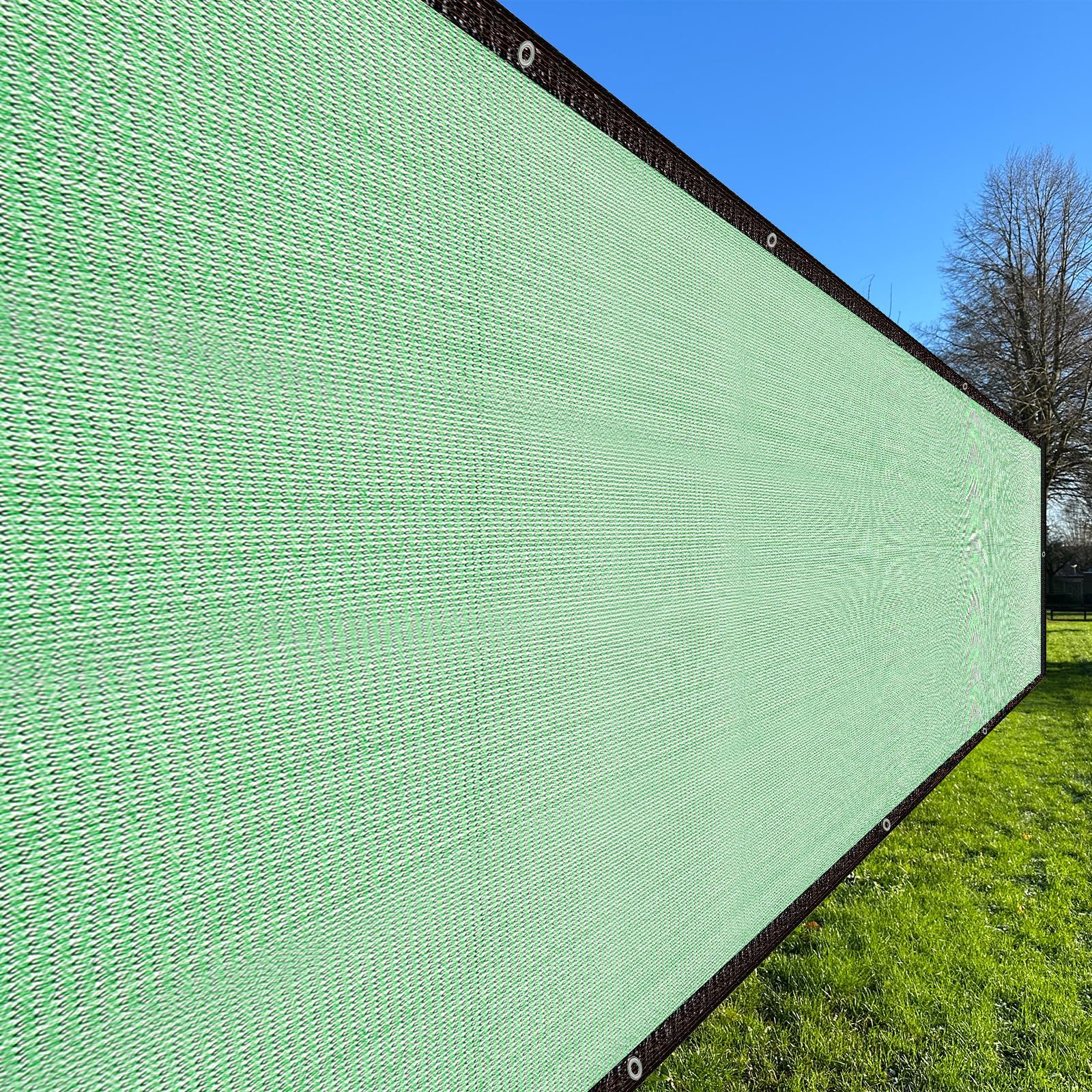 sourcing map Fence Privacy Screen 23ft x 7ft(14 Sqft) Shade Cloth Cover Mesh Fencing Mesh Shade Net Cover for Balcony Outdoor Deck Backyard Porch Plant, Green
