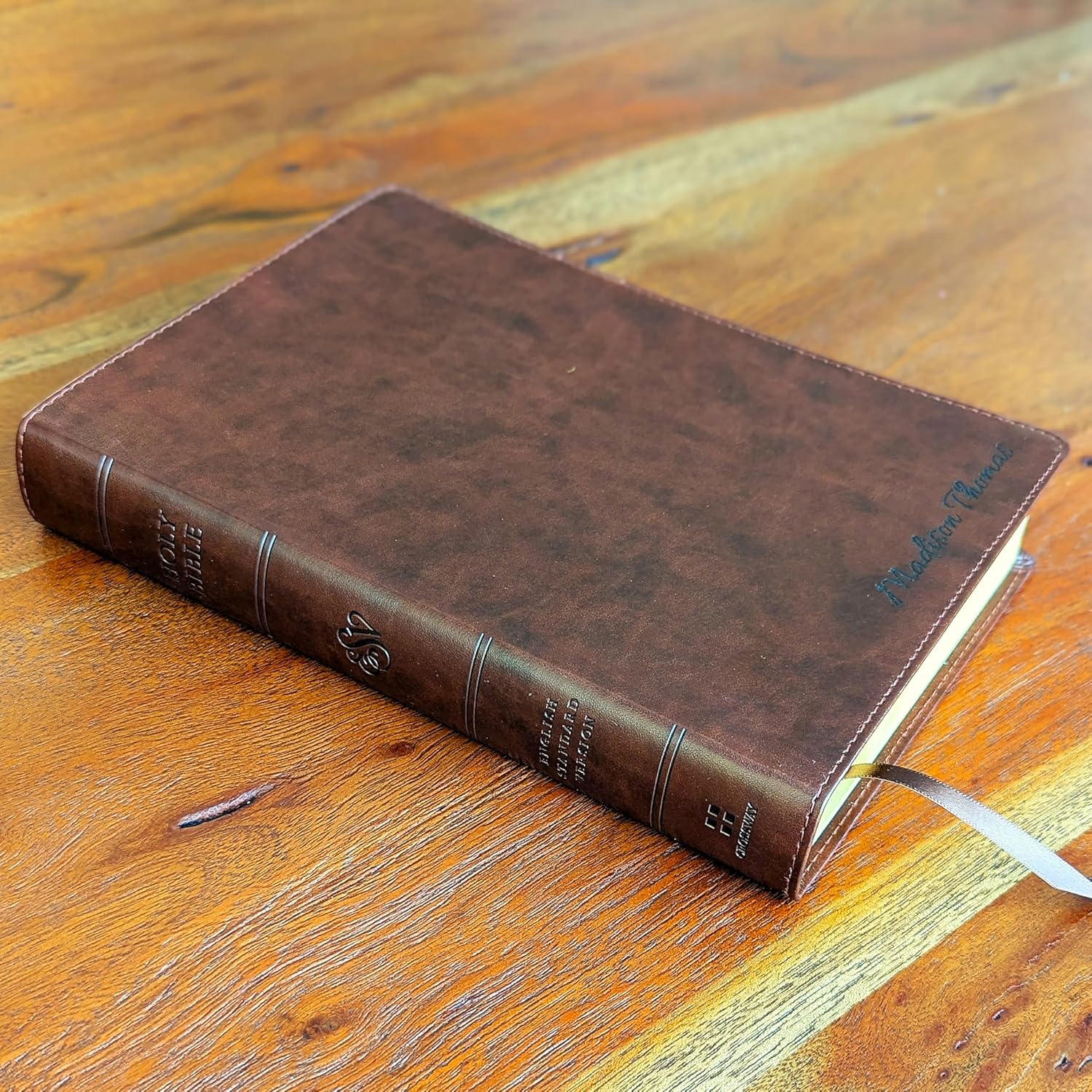 Personalized ESV Wide Margin Bible | Custom Engraved Name | English Standard Version | Journaling Reference Bible | Christian Gift for Men & Women