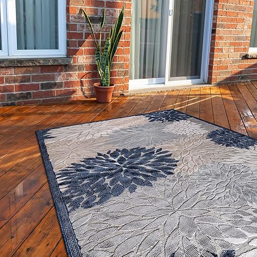 Miniatura 320 de CAMILSON Indoor Outdoor Rug 5x7 Bohemian Medallion Floral Area Rugs for Indoor and Outdoor Patios Easy-Cleaning Non-Shedding Living Room Garden and