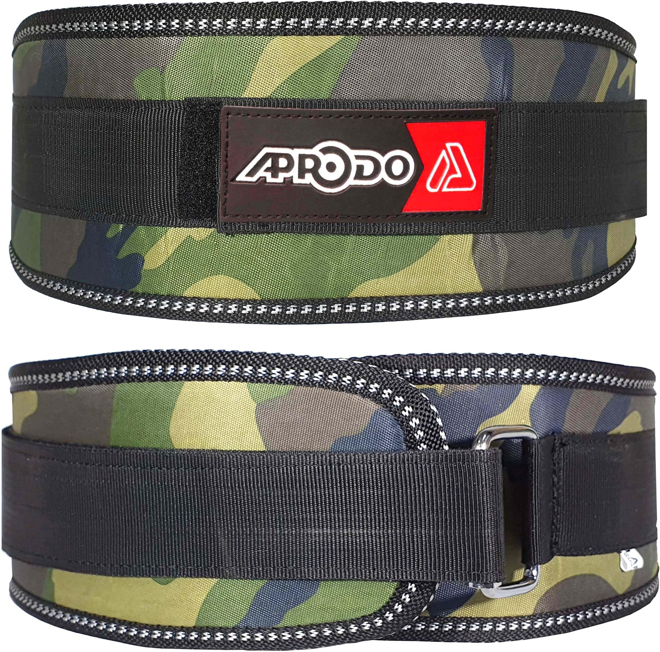 AprodoUnisex 5’’ inch Wide Nylon Eva Waist Support Belt Sport Pressurized Weightlifting Bodybuilding Fitness Squatting Training Lumbar Back Supporting Safety Belt