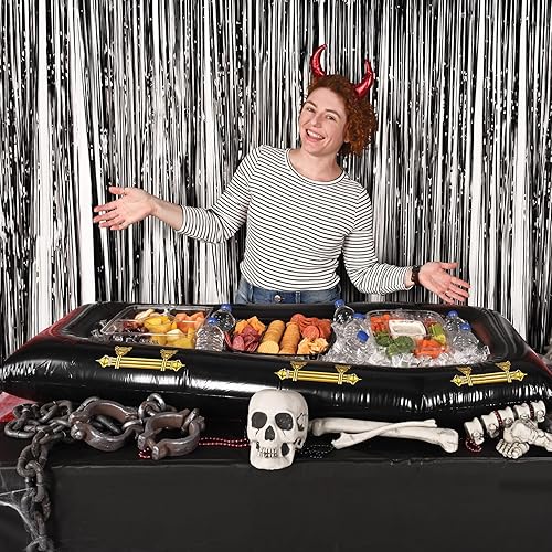 Miniatura 7 de Beistle - Hielera inflable, contenedores de bebidas para fiestas, con decoración espeluznante de Halloween