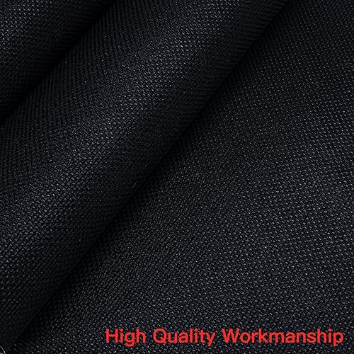 Miniatura 7 de Caydo Juego de 6 aros de bordado de bambú con 6 piezas de tela Aida 14 unidades de tela negra de punto de cruz, tela de algodón bordado para