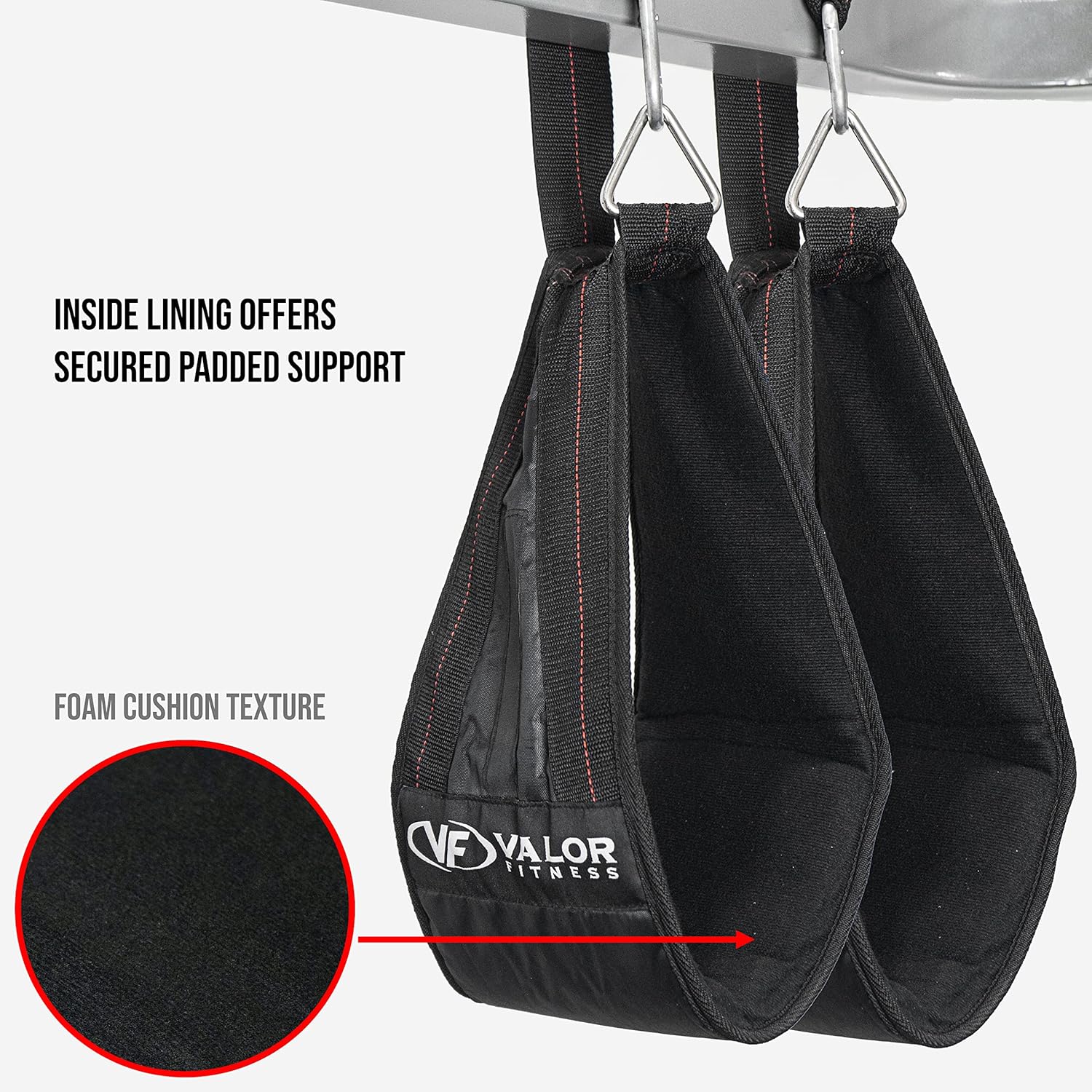 Valor Fitness Heavy-Duty Ab Sling Straps – Padded & Adjustable for Leg Raises, Core & Strength Training, Pull-Up Bars & Home Gym, 500 lb Capacity (Pair)