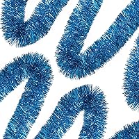 Vista 12 de Guirnalda de oropel plateado de 50 pies de papel de aluminio para decoración de pared, guirnalda metálica para colgar en la pared, guirnalda