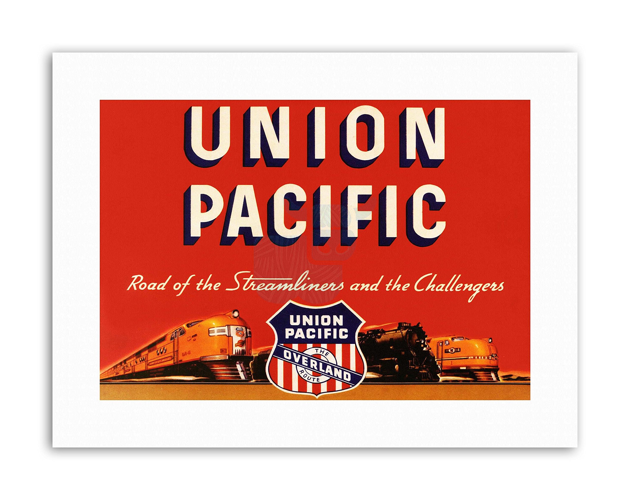 Wee Blue Coo American Train Rail Engine Locomotive Streamline USA Travel Canvas Art Print