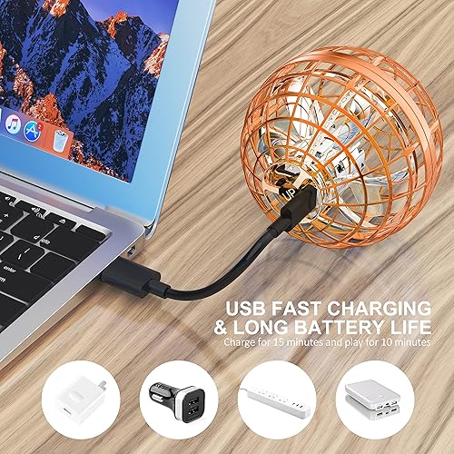 Miniatura 14 de LEMATRIX Juguete de bola de orbe volador 2024, bola flotante Boomerang Fly Fidget Spinner, juguetes geniales regalos para niños y niñas de 6, 7, 8