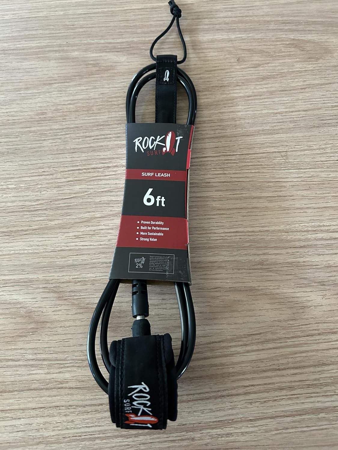 Rock It Surf Premium Surfboard Leash, 6ft & 8ft Surf Board Leashes, 7mm Legrope Strap for Shortboard, Longboard or SUP Made with Recycled Materials, Extra Strength Velcro & Stainless Swivels