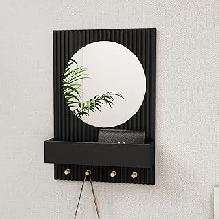 14 Mirror Bathroom Ideas for Brighter Spaces and Modern Style 127 ARTPOWER Wood Wall Mirror with Shelf&Hooks, 24