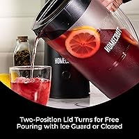 Vista 5 de Homecraft Cafetera Eléctrica para Té Helado y Café de Infusión Fría, Jarra Aislada Doble, Negra, Pequeña