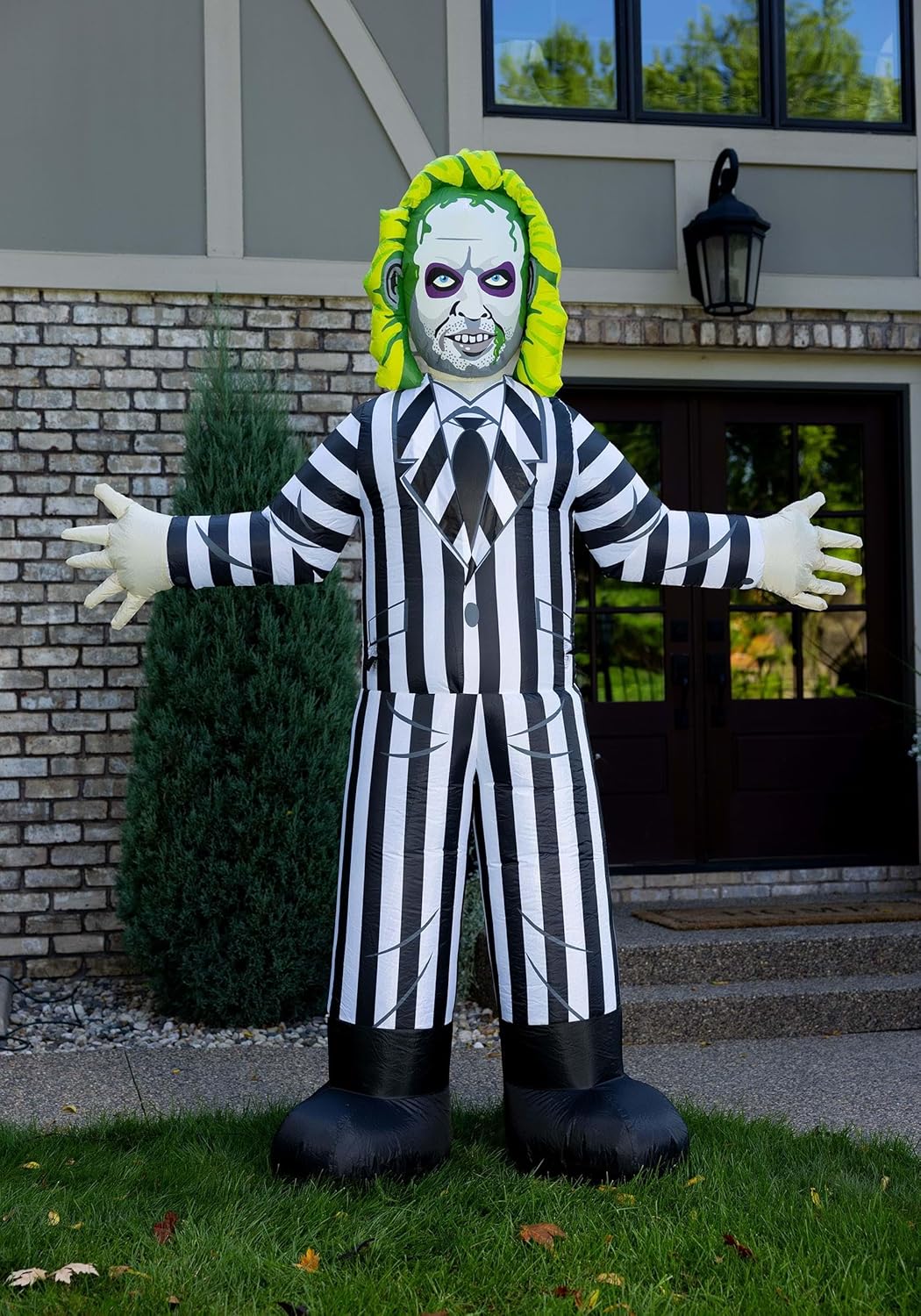 Gemmy 8FT Inflatable Beetlejuice Halloween Decoration | Bio-Exorcist Lighted Airblown Decor with Built in Fan