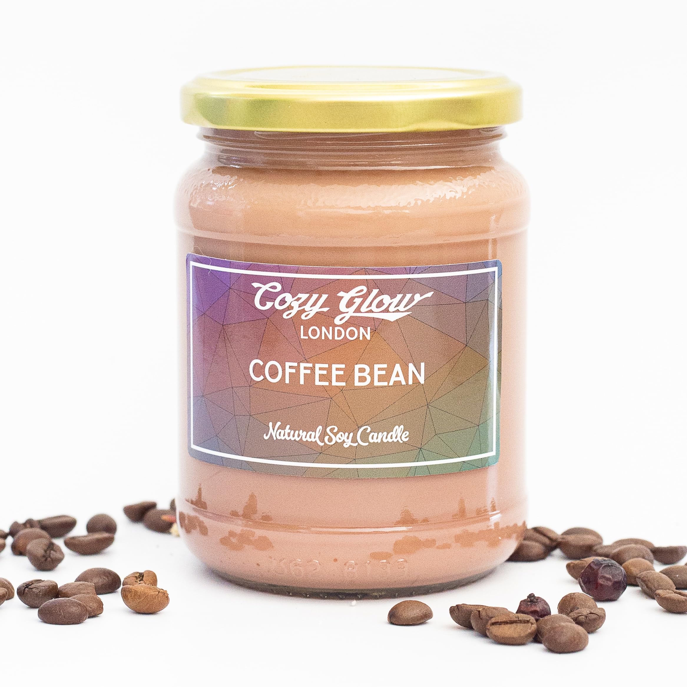 Cozy Glow Nougat | Coffee Bean | Regular Vegan-Friendly Natural Soy Candle | 35+ Hour Burn Time & Hand Made In Uk