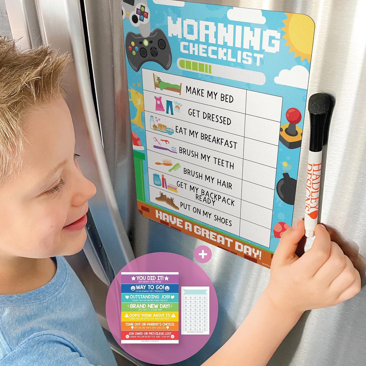 Amazon.com: Video Game Schedule for Kids Schedule Board for Home, 6 ...