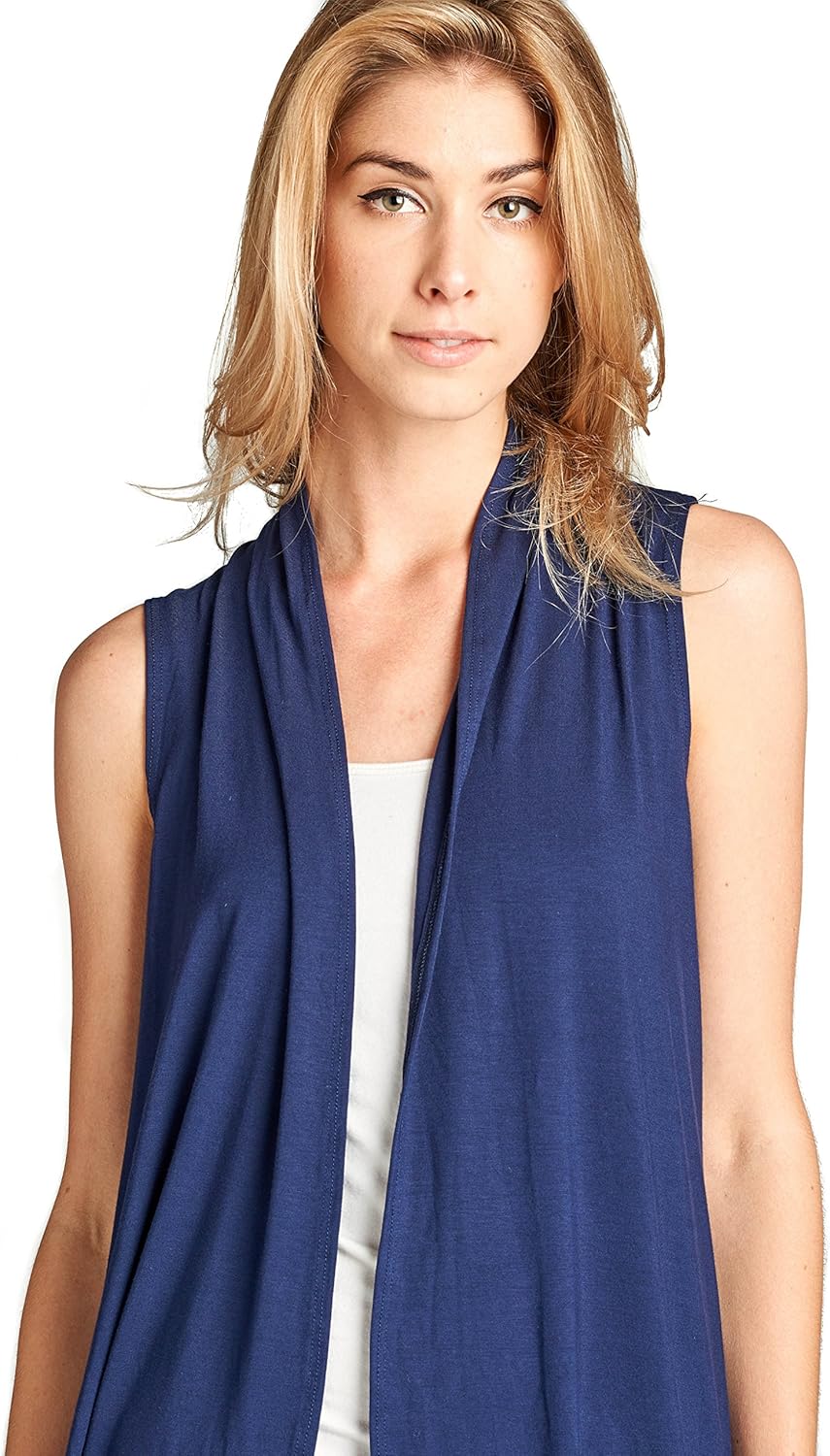 Women's Sleeveless Extra Soft Viscose Made from Bamboo Layering Casual Cardigan Vest - Image 5