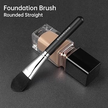 10Pcs Professional Makeup Brushes Set & Flat Foundation Makeup Brush