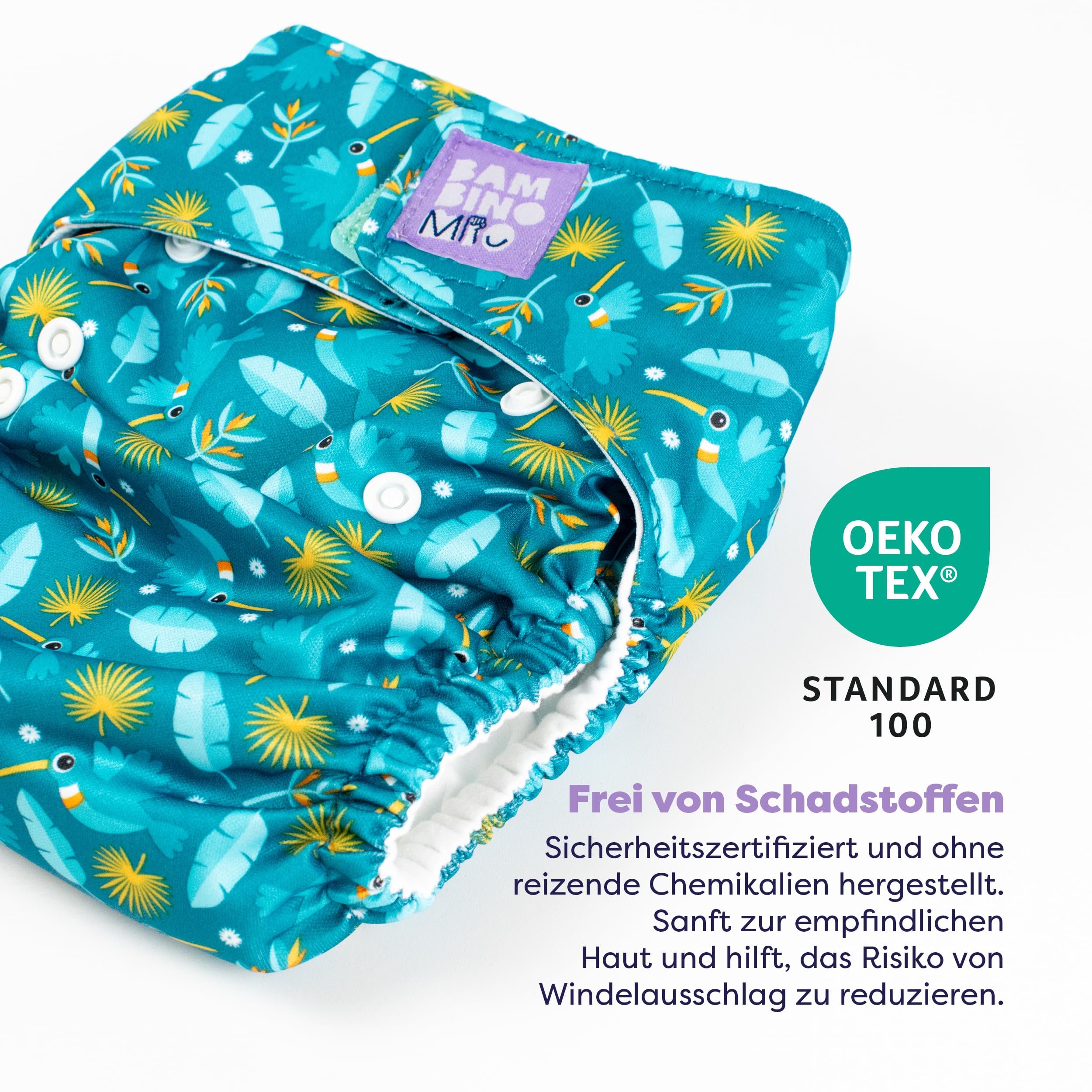 Bambino Mio 3er-Pack Miosolo Classic All-in-One Stoffwindel (ANIMALA) - waschbare Windeln in Einheitsgröße mit verstellbaren Druckknöpfen, auslaufsicher und saugfähig, wiederverwendbare Babywindeln