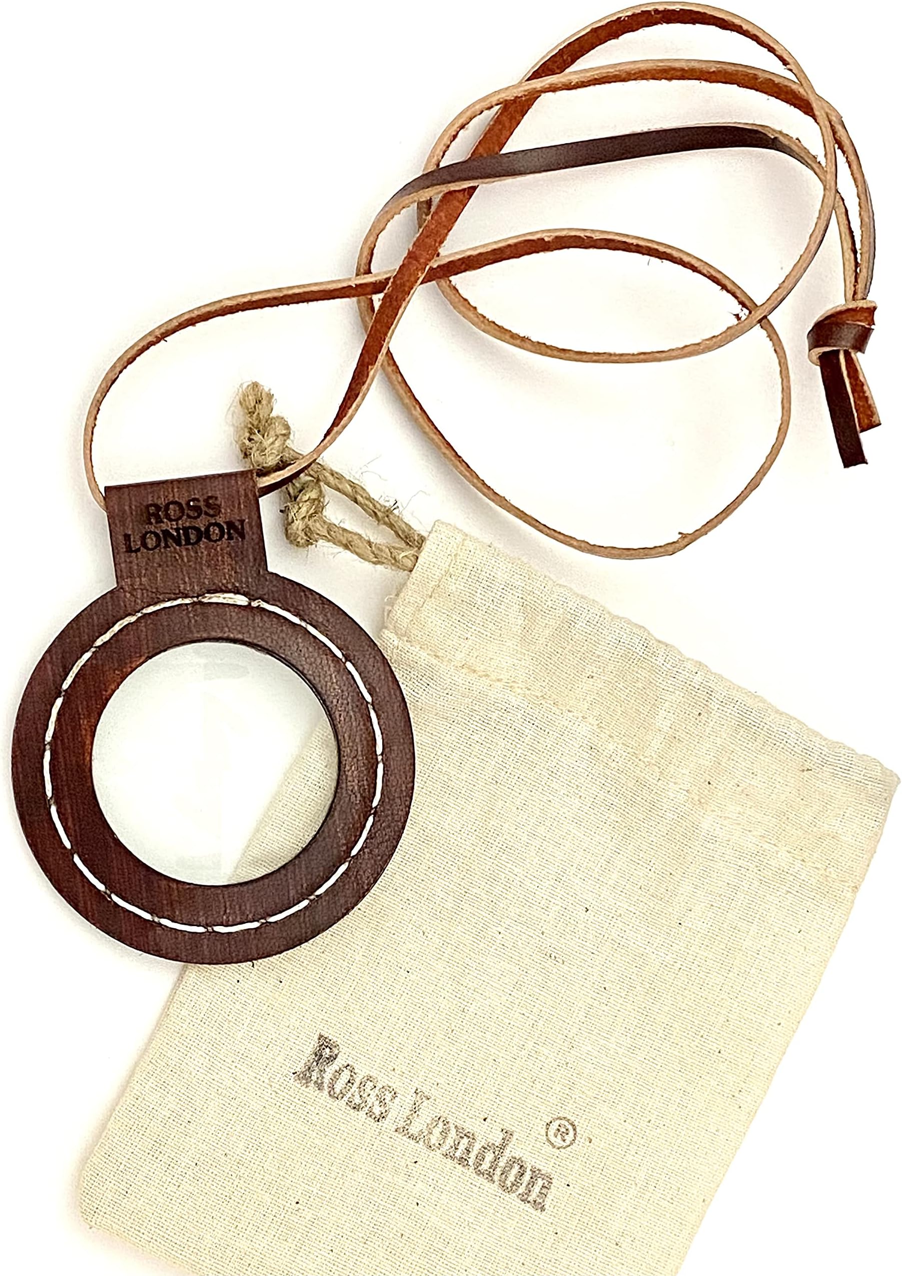 Ross London Nautical Map Reading Magnifying Glass - Leather Magnifying Glass - Vintage Style Magnifying glass - Leather Monocle Pendent Gift - Leather Magnifier Gift