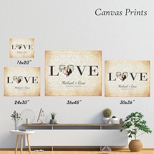 Vista 329 de Letras de música personalizadas, canciones, lienzo/fotos sin marco/impresiones enmarcadas con corazón en nombres de corazón, fecha de carga de fotos