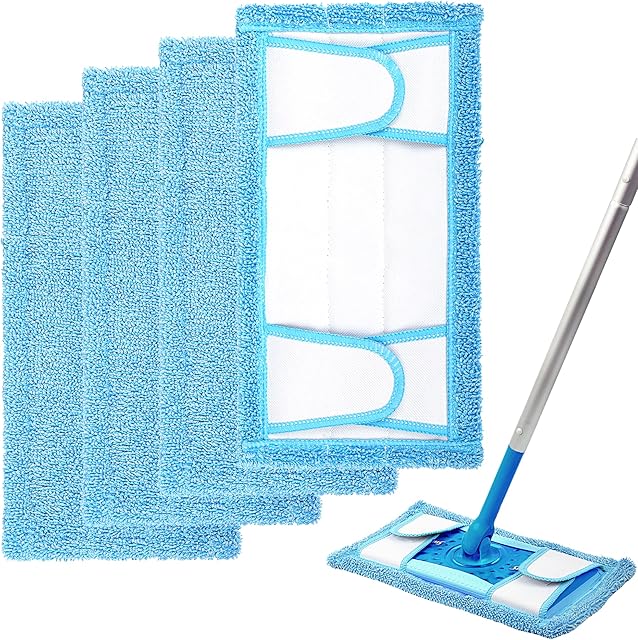 Reusable Mop Pads for Flash Speedmop Heavy Duty Microfibre Wet Dry Cleaning Mop Pad Machine Washable Up to 100x(4 Pack)