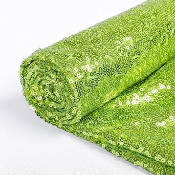 ShinyBeauty 3 Feet 1 Yards-Olive Green-Sequin Fabric by The Yard, Sequin Fabric Tablecloth, Table Runner, Table Overlay, Sequin Backdrop Decoration