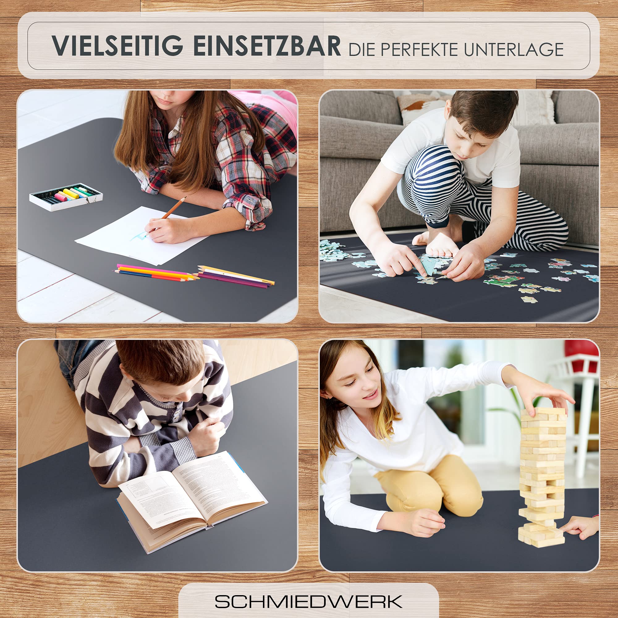SCHMIEDWERK Bodenschutzmatte farbig | Bürostuhl Unterlage | Kratzfest