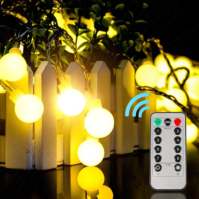 Battery Fairy Lights - Christmas Lights [Remote & Timer] 33FT/100Leds 8 Modes Waterproof Battery Powered Fairy Lights for Decorations Christmas (Warm)