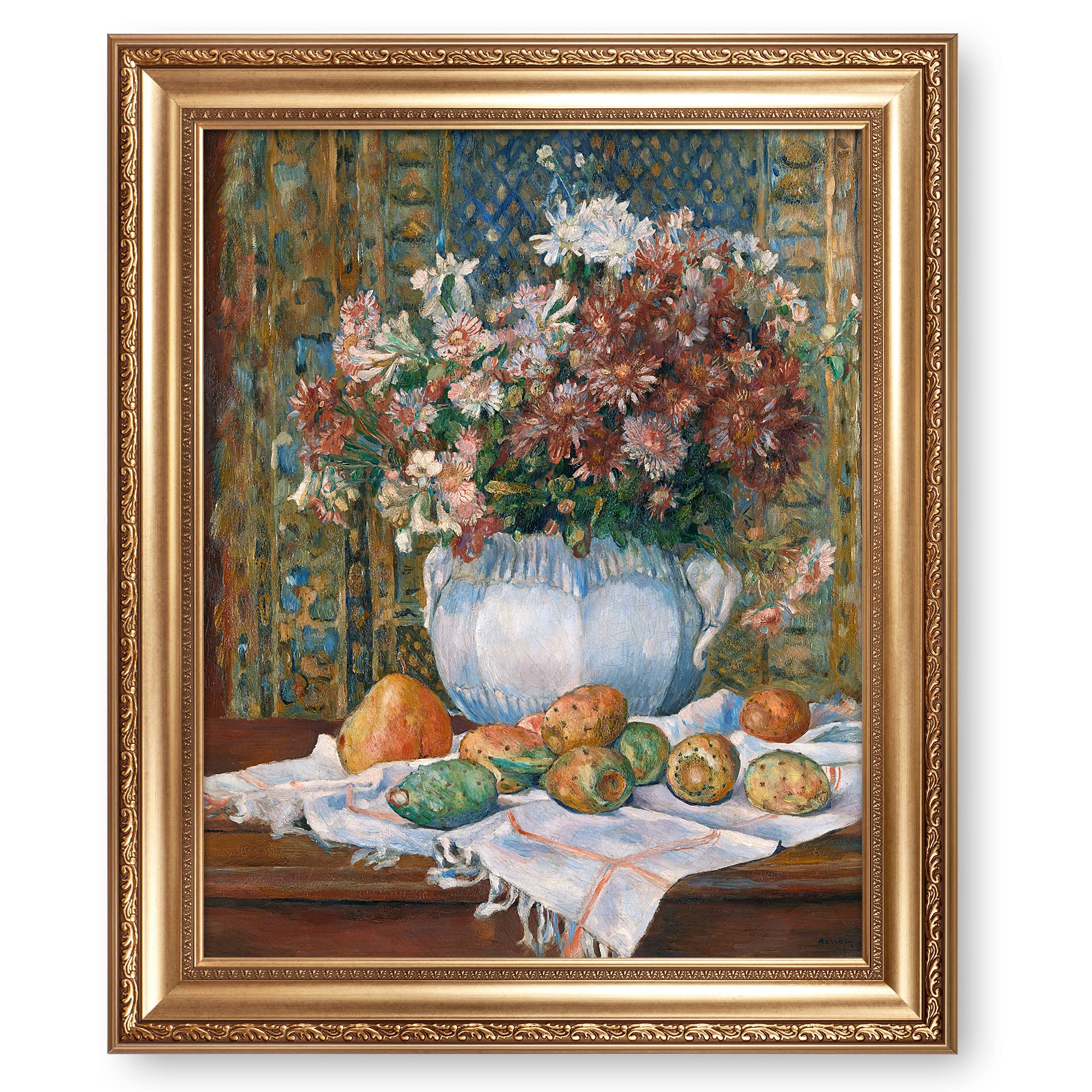 ピエール=オーギュスト・ルノワール 花のある静物 インテリア 額縁