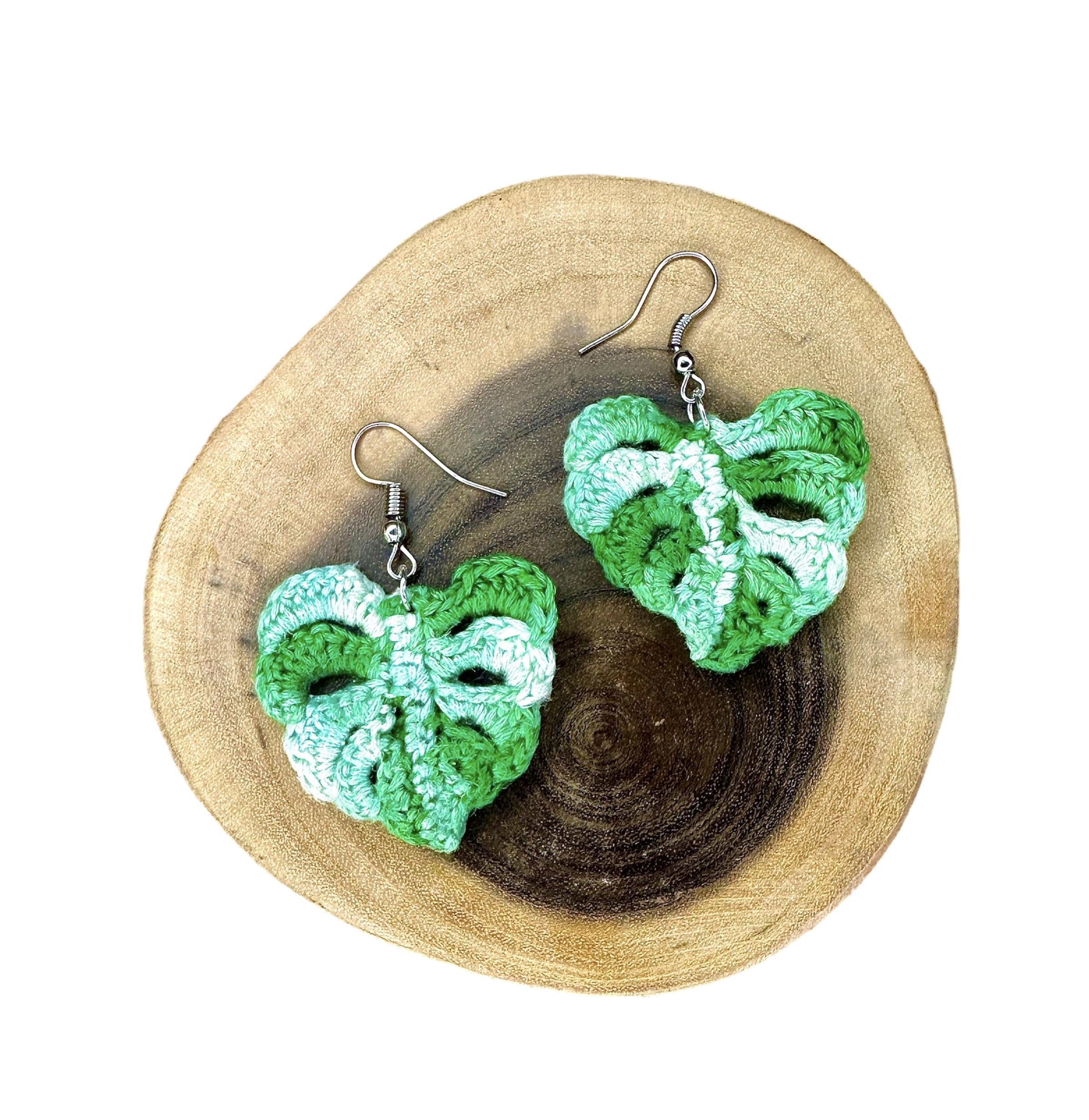 ReverseWheel Handmade Aesthetic Leaf Crochet Hook Earrings (B0D93JWLTH) Amazon Price History, Amazon Price Tracker