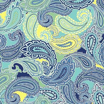 Mediterranean Paisley Cotton Fabric By The Yard