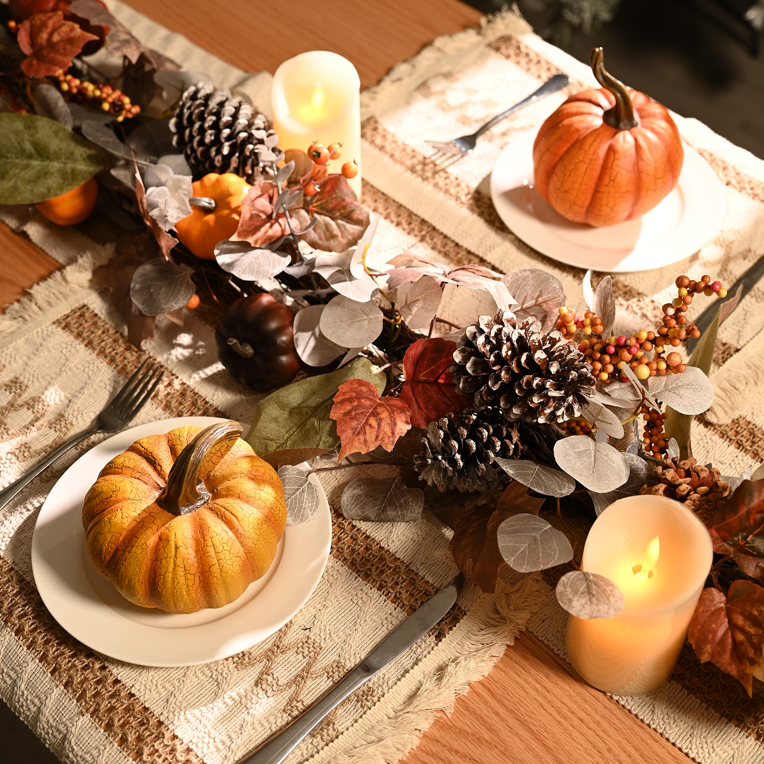 Winlyn 6 Ft Artificial Fall Garland With Maple Leaves, Pumpkins & Sunflowers - Autumn Decor For Mantel, Table, Wedding - View #6