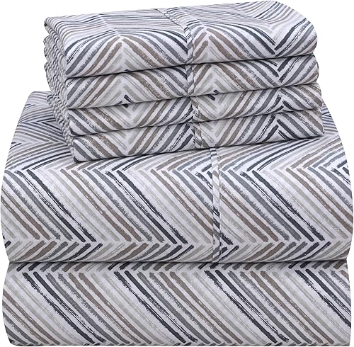 Miniatura 8 de RUVANTI Juego de 6 sábanas de algodón - Sábanas de cama de percal crujiente de algodón 100% natural suave, ligero y transpirable, juego de sábanas