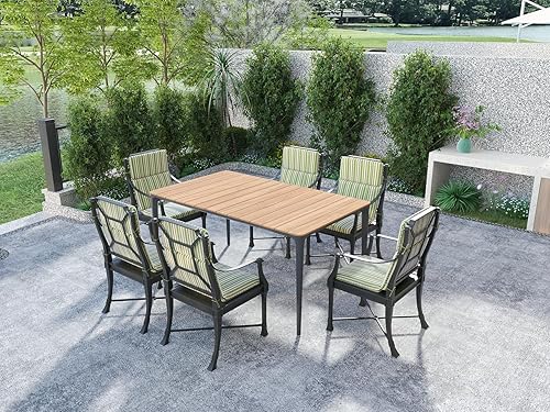 Miniatura 5 de BOSSIMA Juego de 2 cojines de repuesto para sillas de respaldo alto para interiores y exteriores (Olefin rojo brillante)