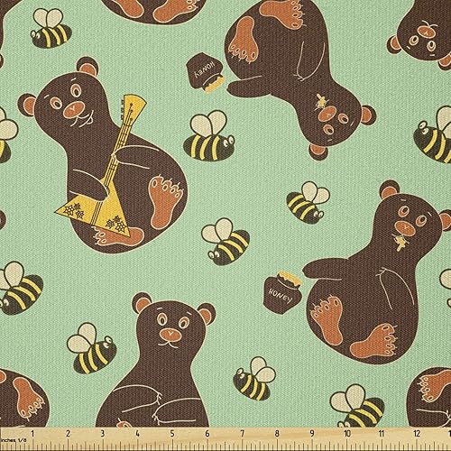 Vista 872 de Ambesonne - Tela multicolor impresa digital por The Yard