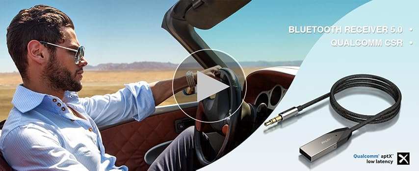 Palovue Bluetooth 5.0 Receiver, Wireless Car Kit for Music