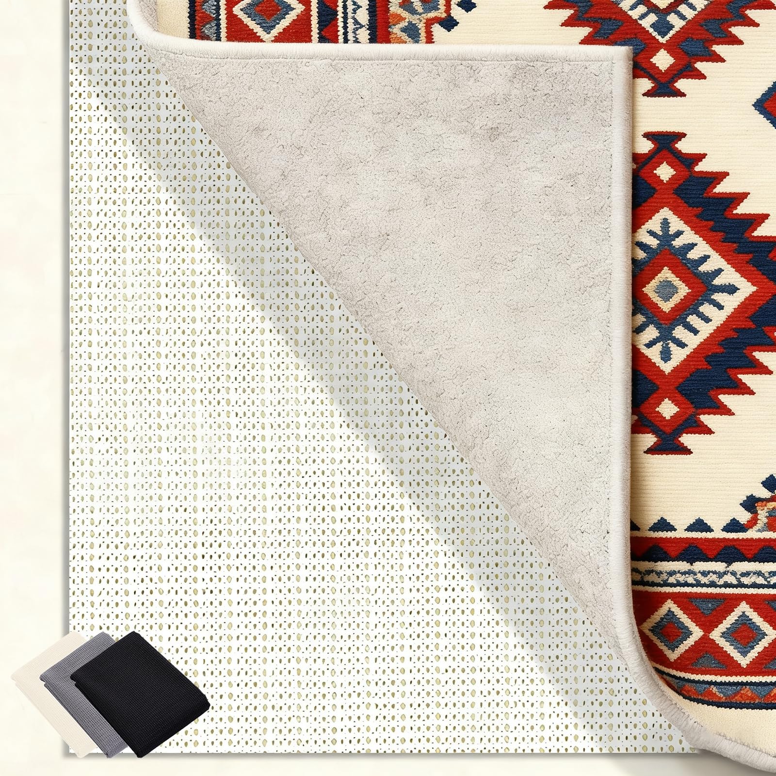 Tapis antidérapant découpable blanc 145x160 cm lavable et sans odeur pour la maison