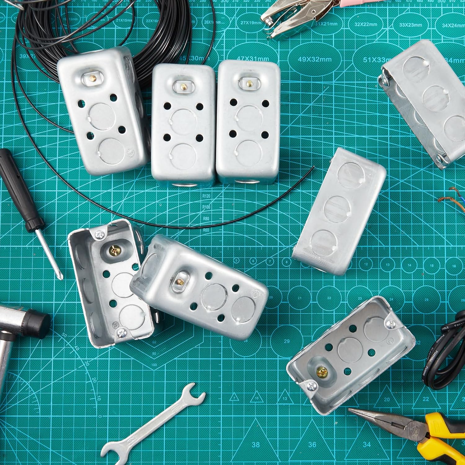 Copkim 8 Pcs 4 x 2 Inch Metal Electrical Box 1-7/8" Deep 13 Cu. in. Capacity Square Electrical Junction Box Galvanized Steel Metal Drawn Construction, Silver