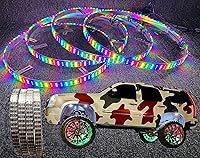 Vista 1 de Luces LED de rueda de 17.5 pulgadas, triple fila RGB + blanco + flujo de persecución de color de ensueño, Bluetooth + control remoto
