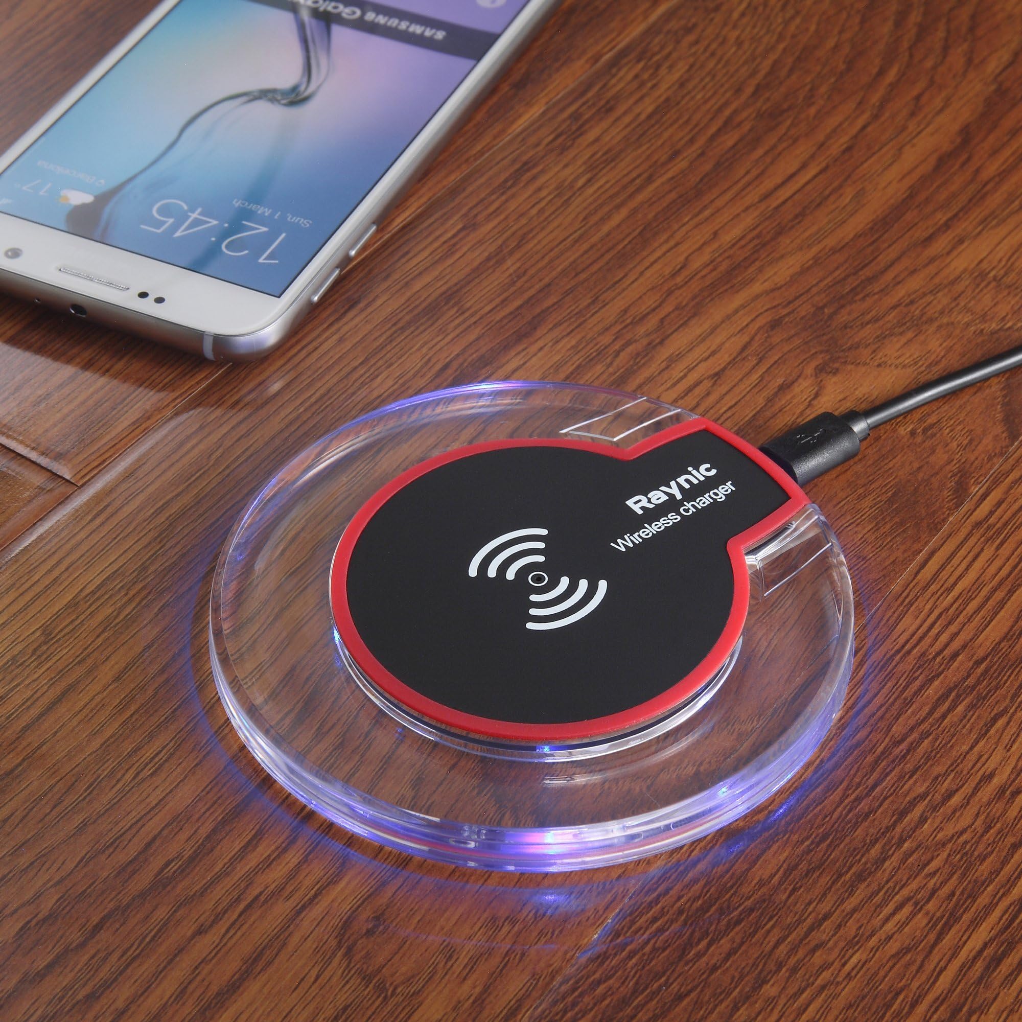 Raynic Orchid II Qi wireless charger for Samsung S6/S6 Edge, Nexus 4/5/6/7, Nokia Lumia 920, LG All Qi-Enabled Devices Unique Silicone Painting Anti-slip Phone Charge Pad Output 1.5A (Black)