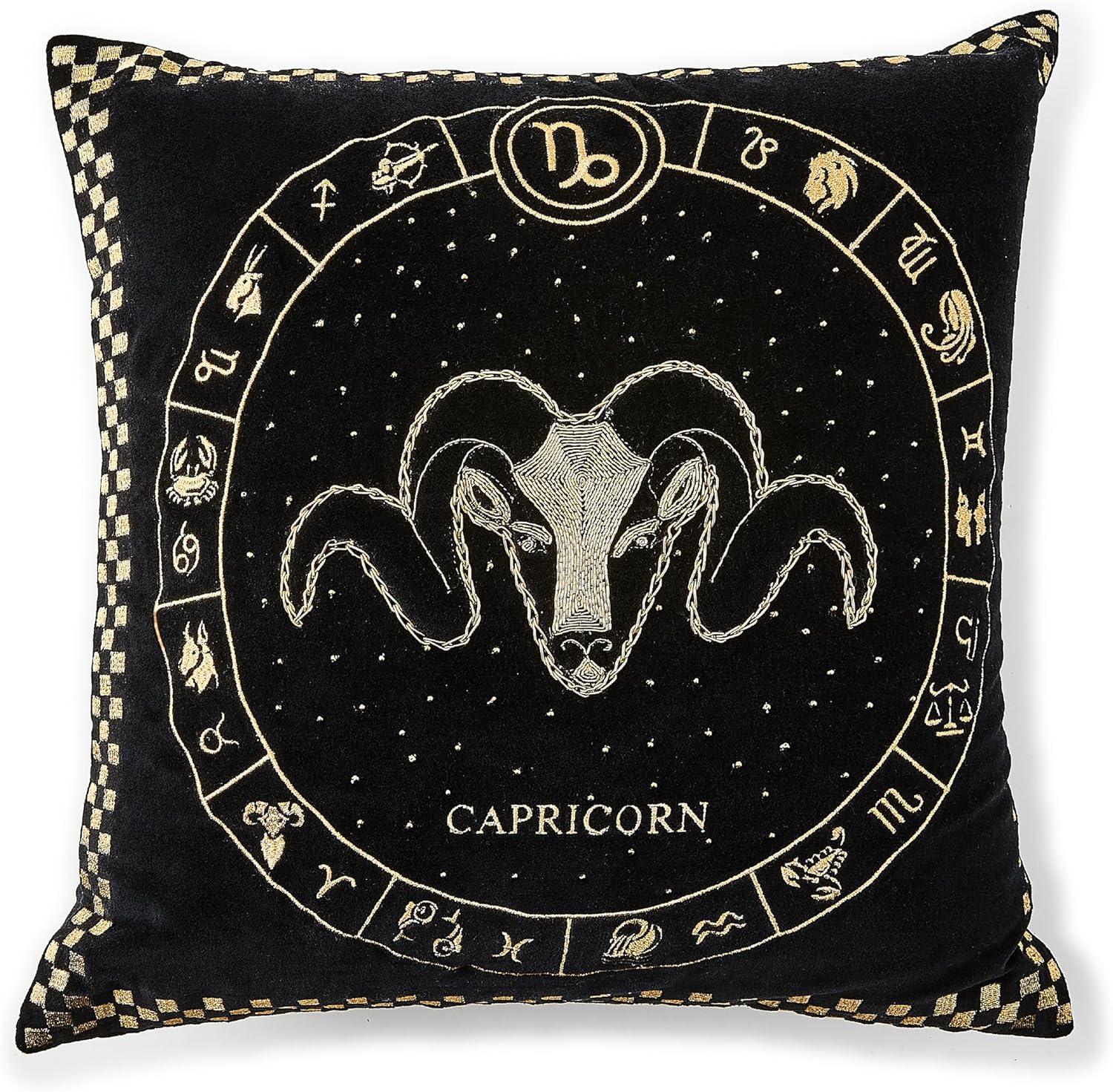 MACKENZIE-CHILDS Throw Pillow, Decorative Astrological Cotton Pillow for Living Room, 18x18, Pisces Zodiac