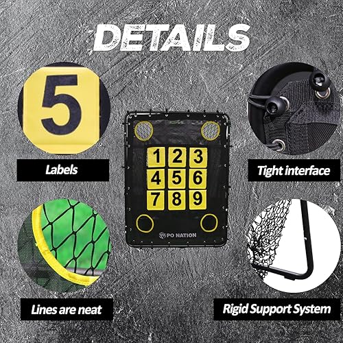 Miniatura 4 de Red de lanzamiento de béisbol con objetivo de zona de ataque para entrenamiento  Red de práctica para lanzadores para béisbol y softbol