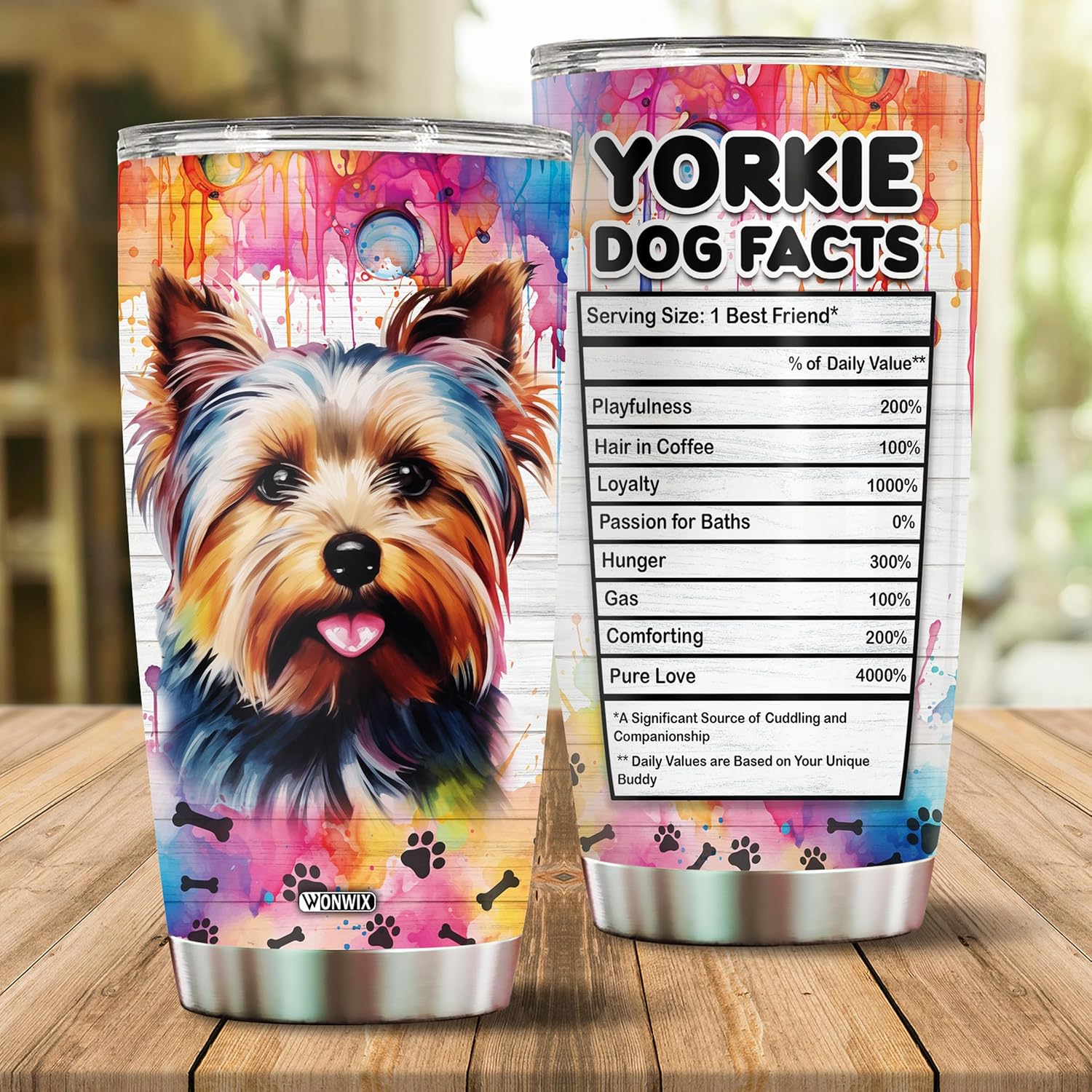 Gifts for Yorkie Lovers 20 Oz Stainless Steel Tumbler Travel Coffee Mug Gift Ideas for Dog Lovers Owners Funny Facts Water Bottle