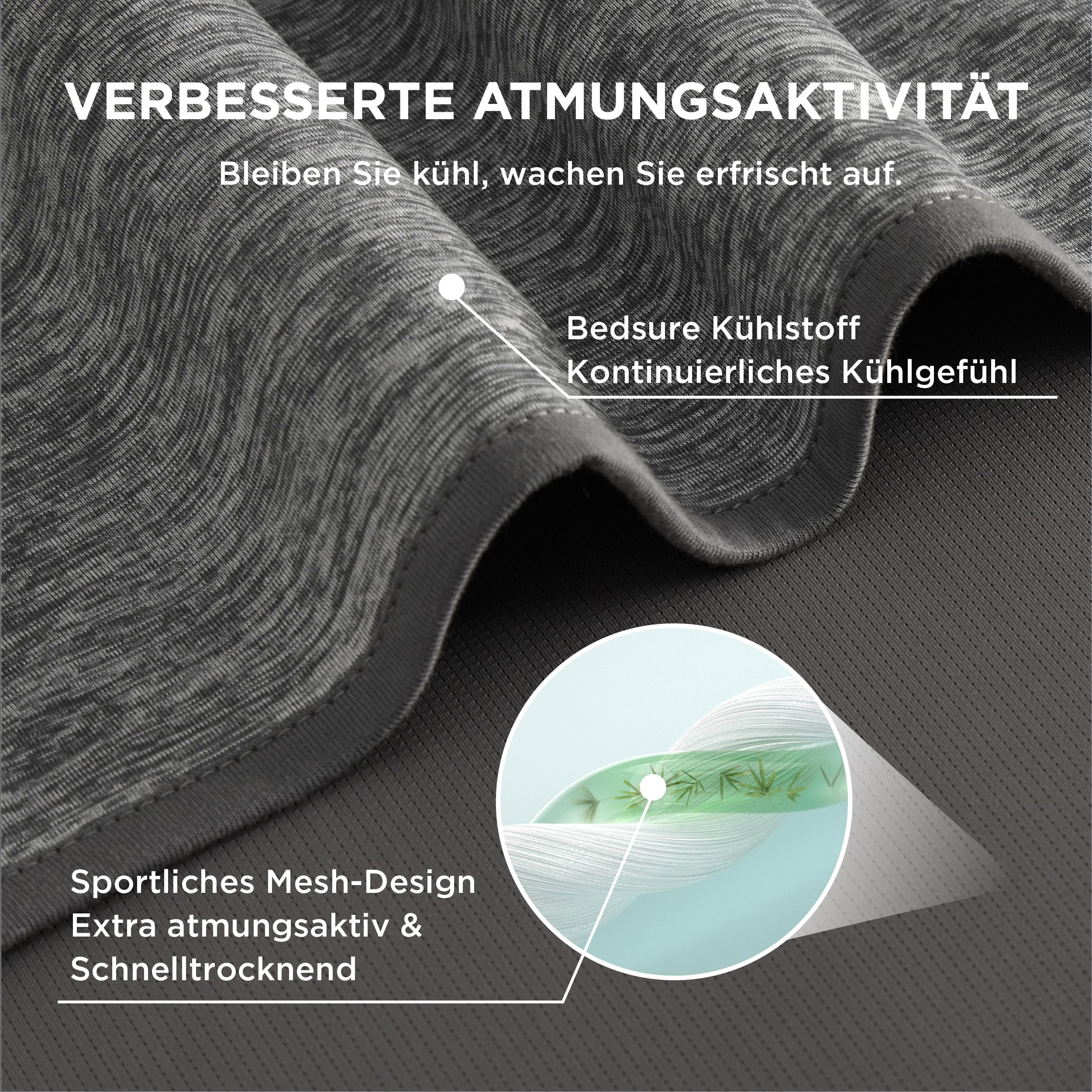 BEDSURE Kühldecke Kühlende Decke für Sommer - Sommerdecke Leichte Kühlfasern mit Arc-Chill Q-Max>0.4, Kühldecke Bett Selbstkühlende für Heißschläfer Nachtschweiß, Kuscheldecke 150x200 cm, Dunkelgrau
