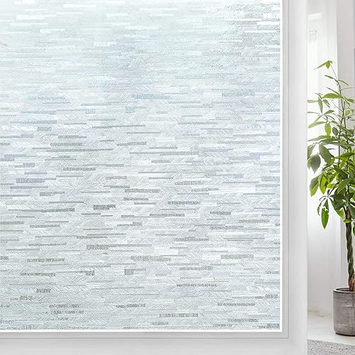 DOWELL Película de privacidad para ventana, película de vidrio esmerilado para ventana, adhesivo estático no adhesivo, vinilo opaco para ventana,