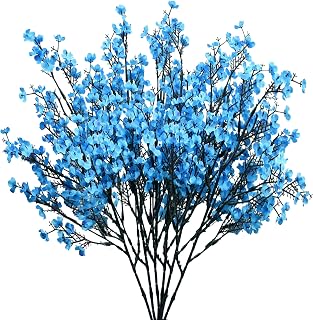 Royal Blue Artificial Baby’s Breath Flowers 6 Bundles Silk Gypsophila with Bendable Stems for Fall Centerpiece Wedding Decor and Table Arrangements