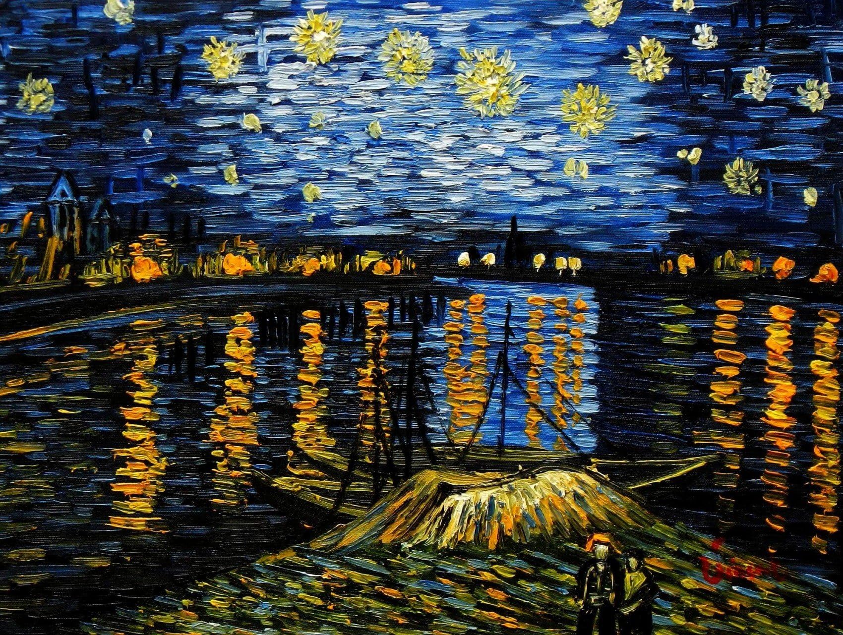 Vincent Van Gogh - Starry Night 30x40 cm Reproduction Oil Painting 58845