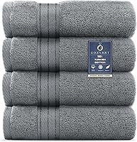 Vista 73 de COZYART - Juego de 6 toallas de baño de algodón turco, color verde salvia, gruesas suaves absorbentes duraderas, 19.17 oz/yd², incluye 2 toallas