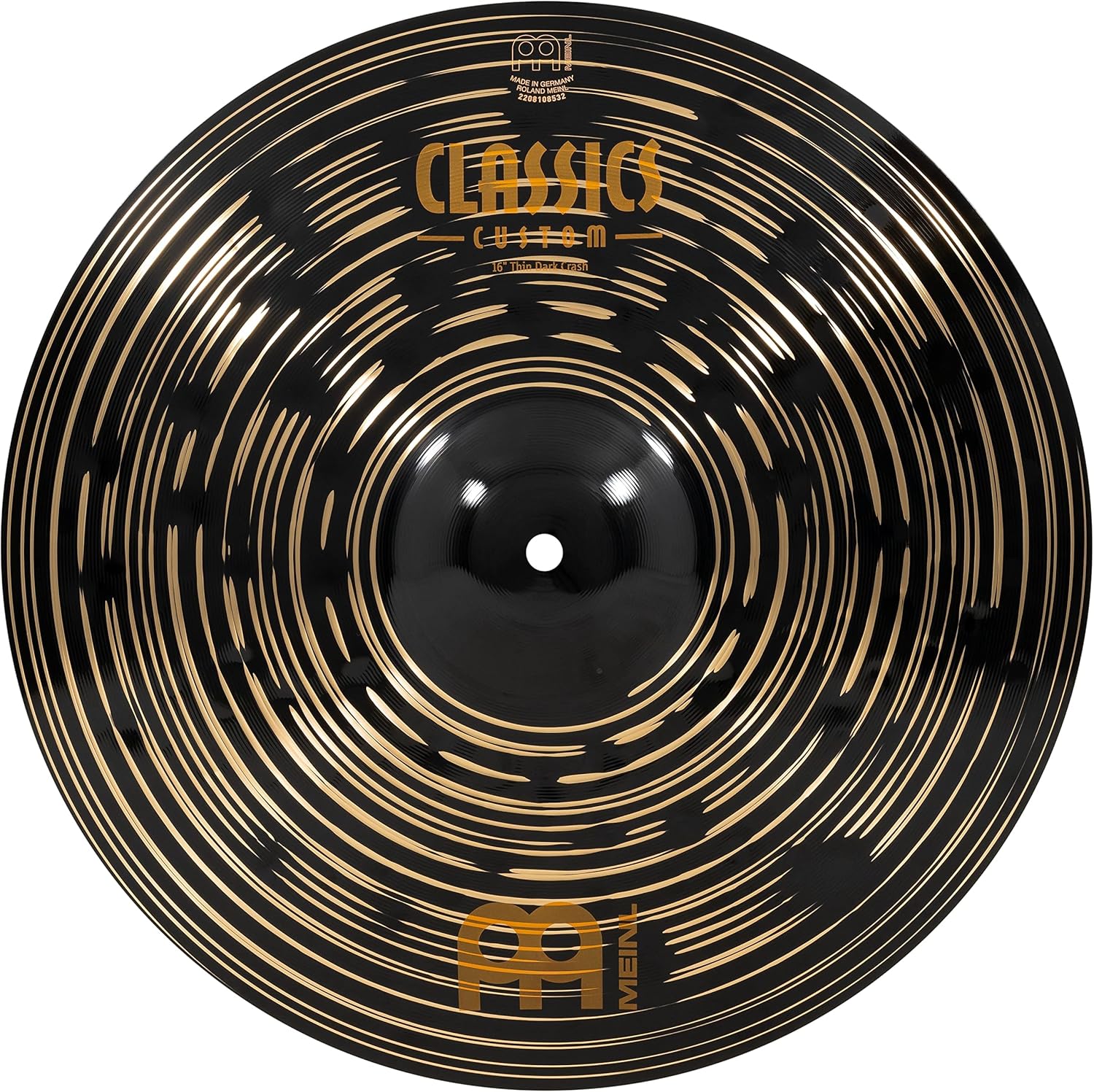 Classics Custom Dark Thin 16" Crash Cymbal for Drum Set — MADE IN GERMANY — B12 Bronze, 2-YEAR WARRANTY