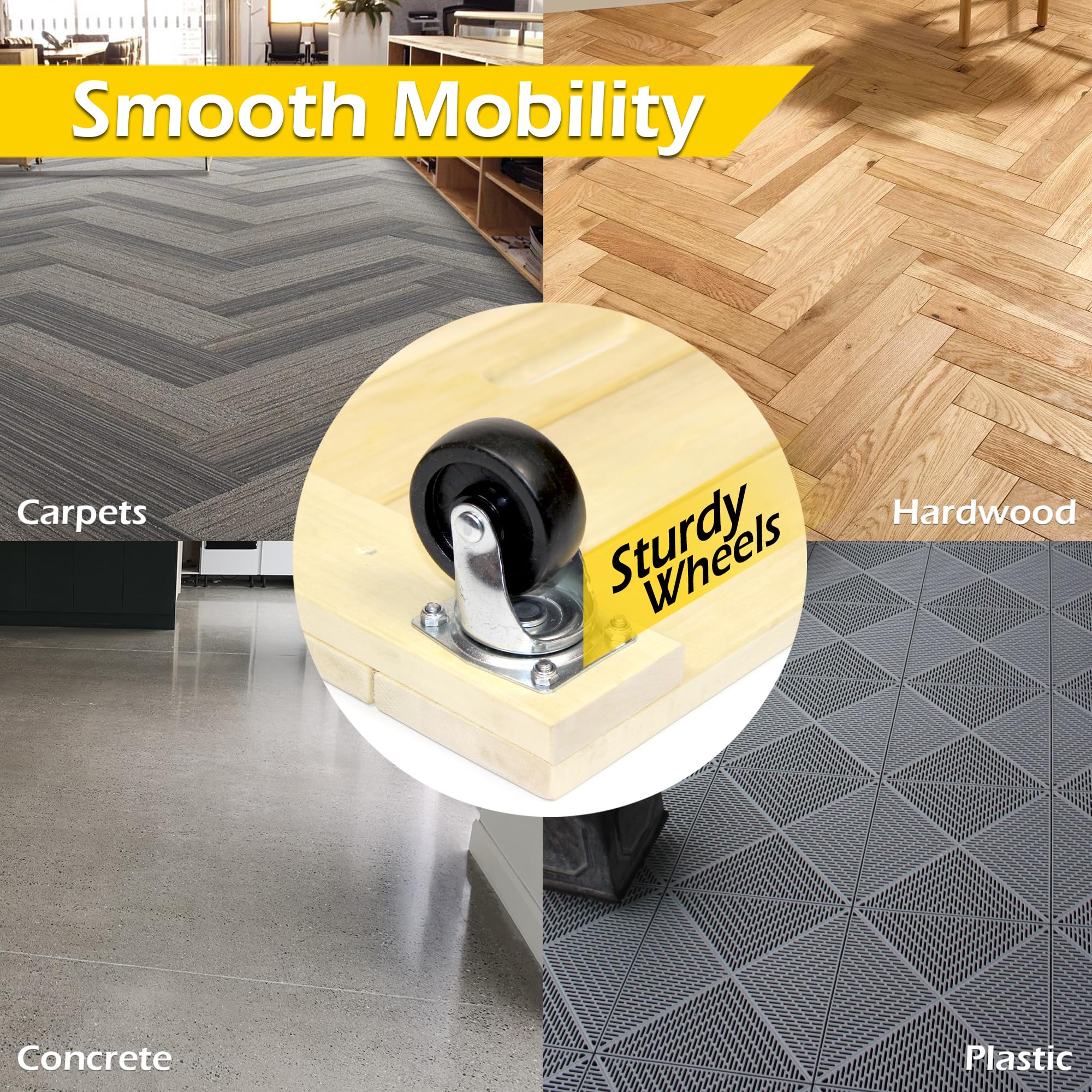 MaxWorks 50952 1000 lbs. Capacity 24 in. x 16 in. Hardwood Furniture Moving Dolly